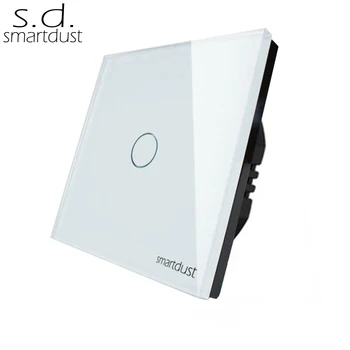 

Smartdust EU Standard Good Sensor Switch 1 Way 1 Gang Glass Touch Controller Smart Home Light Touch Wall Switch