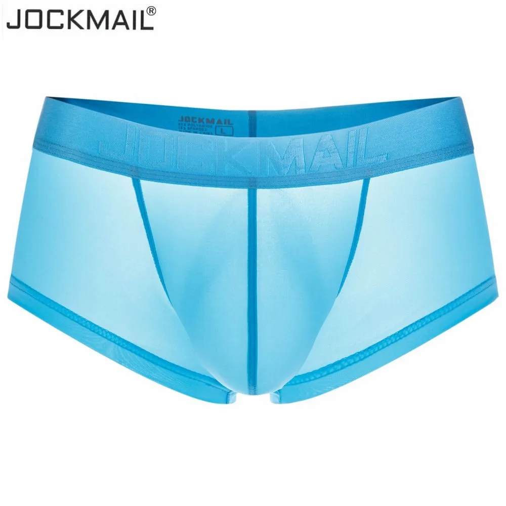 JOCKMAIL, ультратонкое сексуальное нижнее белье, мужские боксеры, одноцветные, выпуклые, мужские трусы, Короткие трусы, мужские трусы-боксеры