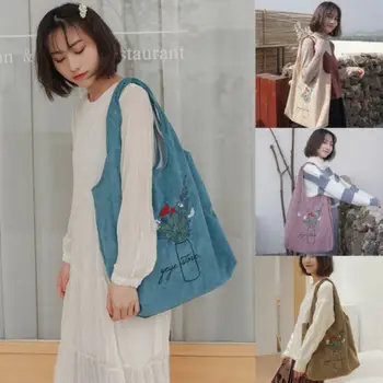 

Women Canvas Bags Large Tote Travel Messenger Bag Durable New Ladies Flower Patchwork Fashion Shopping Bags