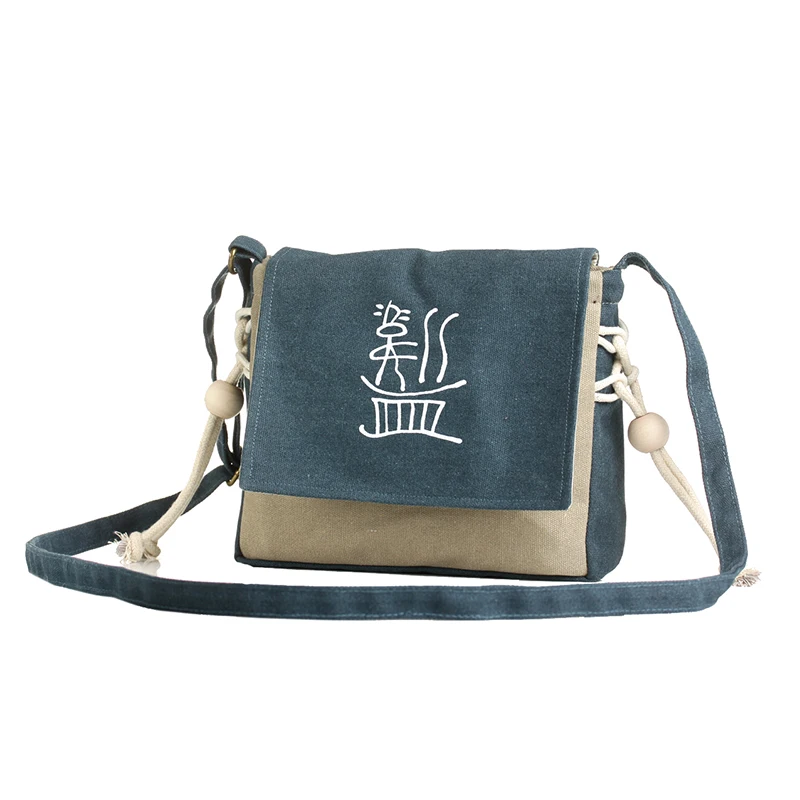 Женская тканевая сумка-мессенджер на плечо, винтажная сумка через плечо Dongba Character Yunnan, Этническая сумка для отдыха и путешествий для девушек, женская сумка для рук
