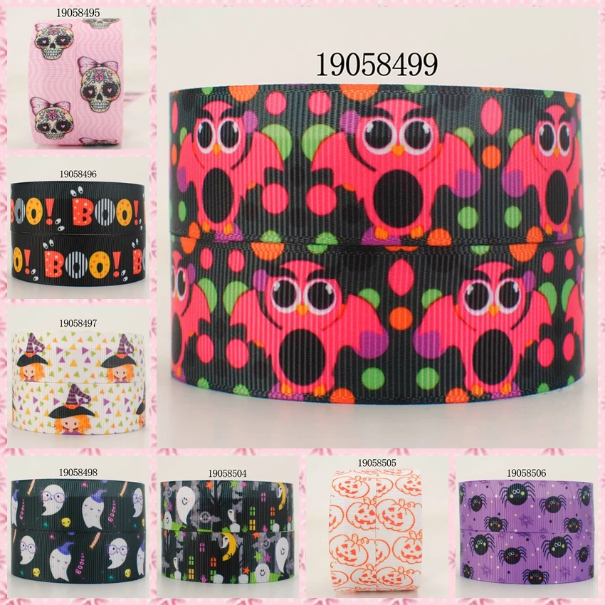 

10yards -different sizes Halloween ribbon Pumpkin pattern printed Grosgrain ribbon 19058496