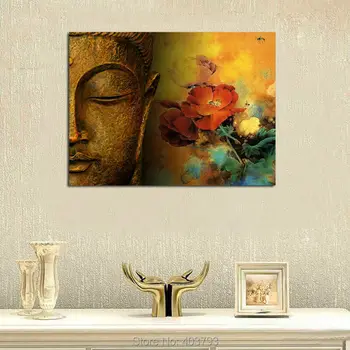 Buddha Canvas Wall Art Unframed Large Size Merciful Buddha Handmade Oil Painting Wall Art 24x32inches Water-proof Buddha Canvas Wall Art Unframed Large Size Merciful Buddha Handmade Oil Painting Wall Art 24x32inches Water-proof