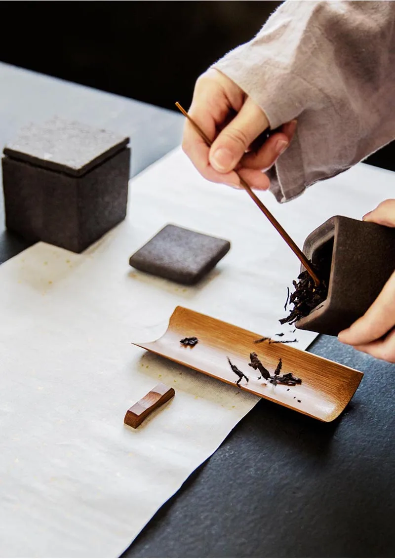 Винтажный квадратный чайный набор из грубой керамики, черный дзен, японский стиль, аксессуары для чайного набора, керамические Герметичные банки для хранения, чайный набор, Декор