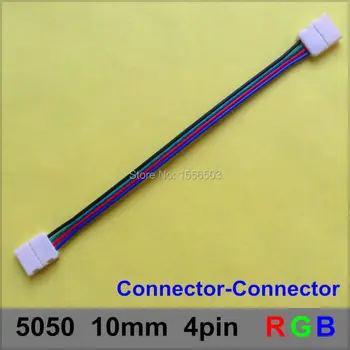 

300 Pcs/lot 5050 RGB LED Strip No Soldering 2 heads Connectors 10mm 4pin For 5050 RGB SMD LED Strip Connectors-Connector
