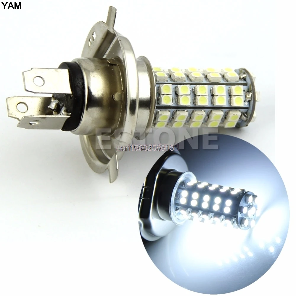 

New H4 3528 68-SMD LED 6500K 310 Lumen White Fog Light Bulb Headlight Car DC 12V