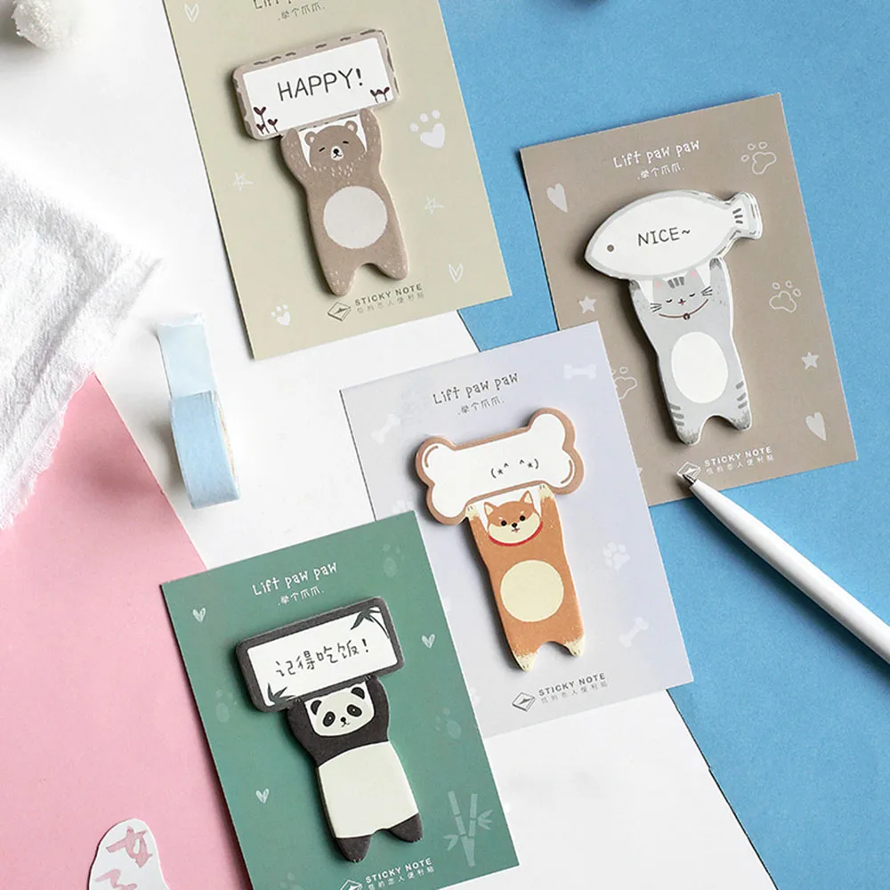

1Pcs Lovely Cute Animal Panda Memo Pad Sticky Notes Paper Sticker Notepad Kawaii Stationery Pepalaria Office School Supplies