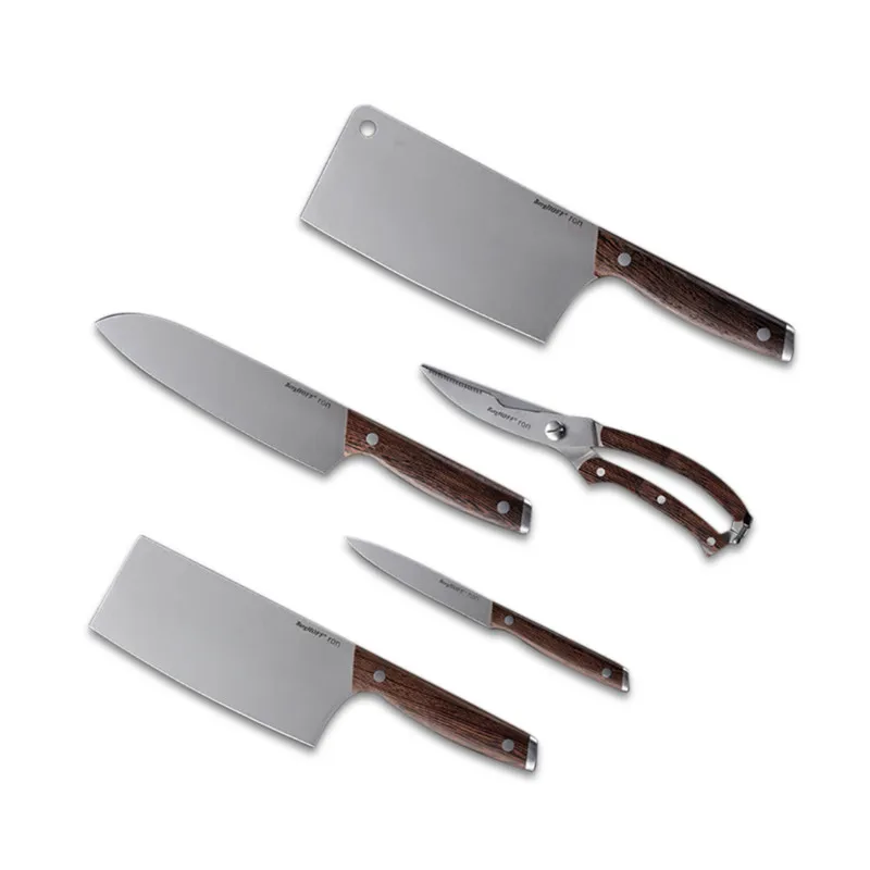 

for XIAOMI BergHOFF Stainless Steel kitchen knives chef knife Sharp Santoku Cleaver Slicing Utility Knife tool Sicssor W/ holder