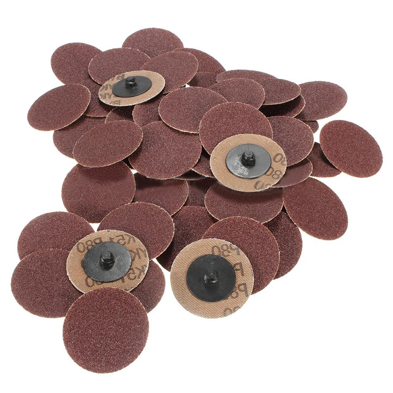 50pcs Roll Lock Surface Sanding Discs 2" 50mm Roloc Grinding Abrasive
