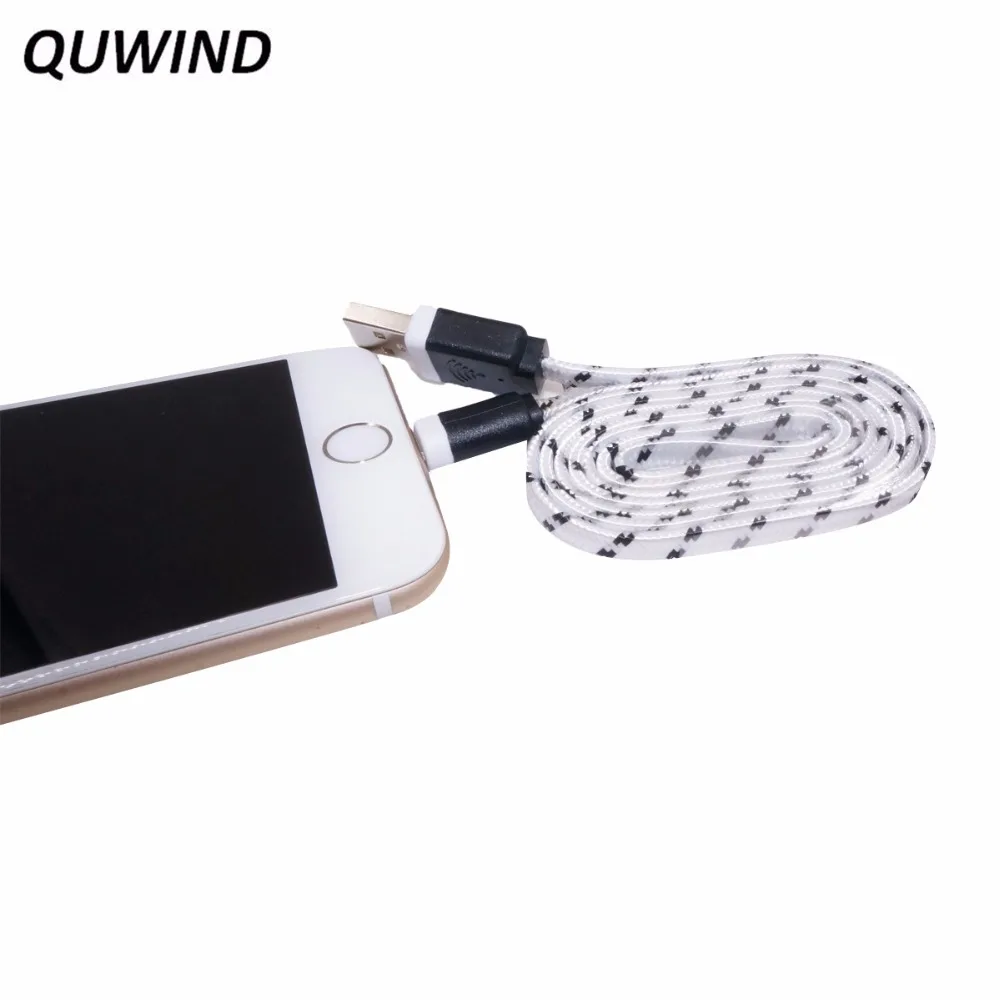 Koop QUWIND 1 M 3FT 3 M 9FT Kleurrijke Nylon Gevlochten 8 Pin Transfer Data Sync Lijn Oplaadkabel voor iPhone 6 6 S 7 8 Plus X iPad
