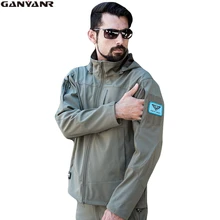 GANYANR Brand Hiking Jacket Men Rain Hunting Softshell Outdoor Winter Waterproof Clothing Windstopper Sports Polyester Ski