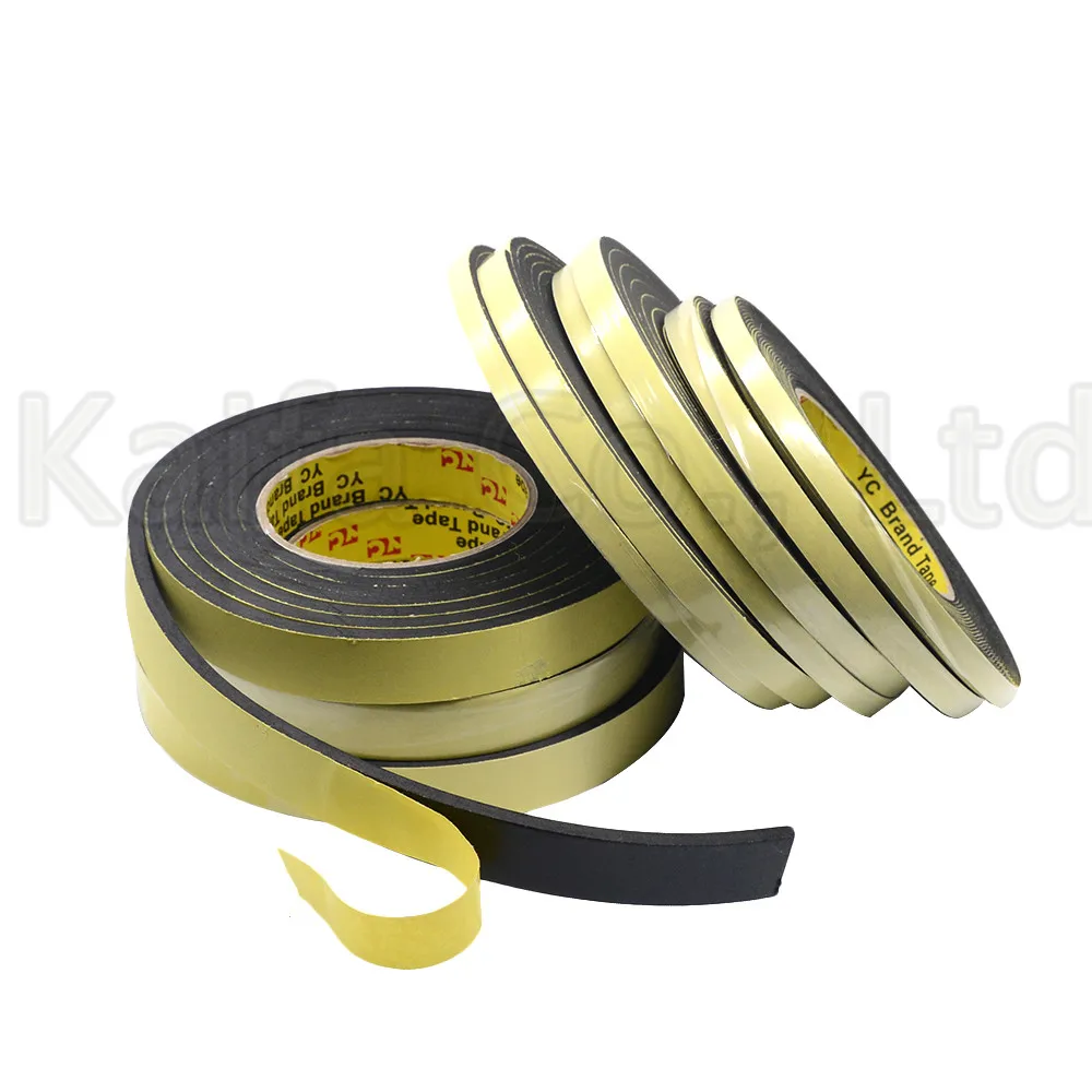 

3M/5M x 8mmx 1mm/3mm Single Sided Adhesive Waterproof Weather Stripping Foam Sponge Rubber Strip Tape For Window Door Seal Strip