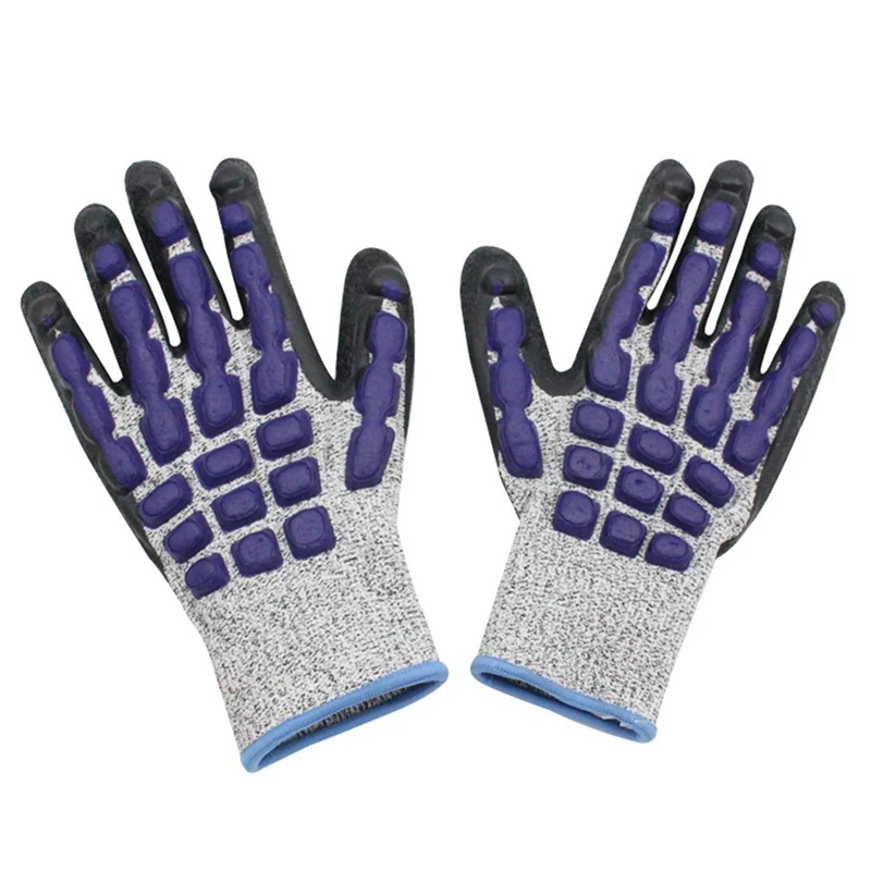 

Cut Resistant Gloves Anti Impact Vibration Oil TPR Safety Work Gloves Anti Cut Proof Shock Mechanics Impact Resistant