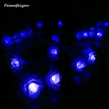 

Feimefeiyou 9 Color 4m 40*LED Rose Flower Fairy String Lights Wedding Garden Party Christmas Decoration Night light