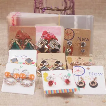 

Zerong Multi design full color print jewerly earring package cards Dreamcatcher earring card tag Thank you cards25pcs+25opp bag
