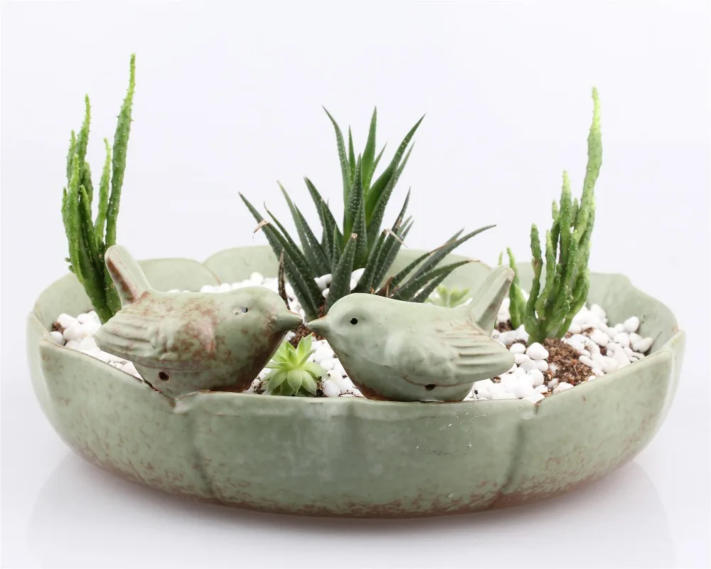 

Bird Feeder Ceramic Succulent Plant Flower Pot Flowerpot Planter Nursery Pots