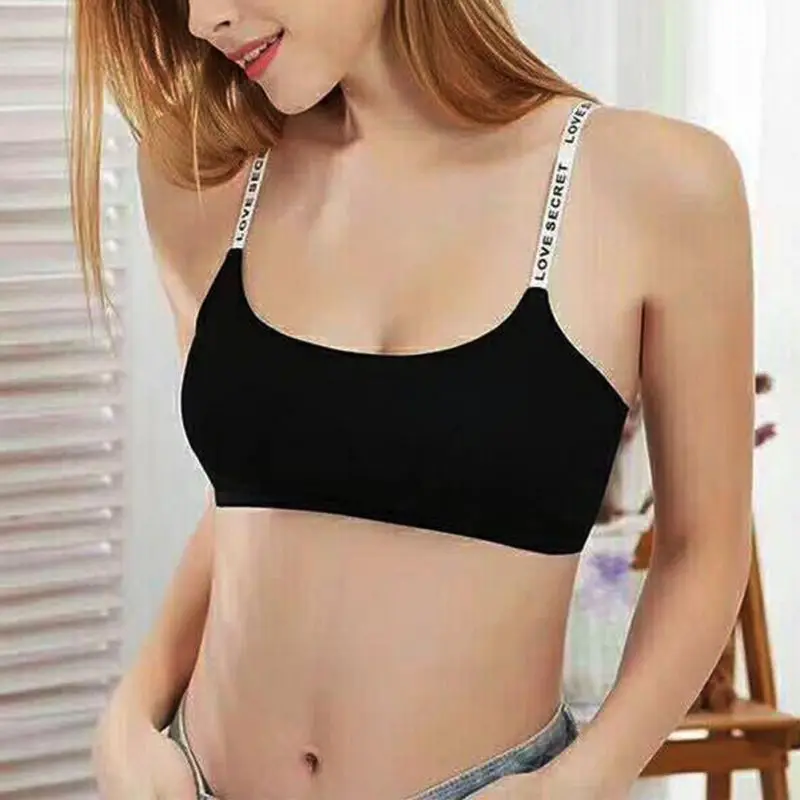 Sexy Seamless Removable Padded Bra Casual Letter Print Bra Fitness Breathable Women Bra