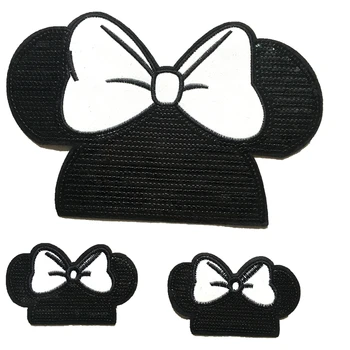 

1 set Sequined Bow Mouse Sew on Patches for Clothing Bags Sequins Embroidery Appliques Patch Sewing DIY Decoration