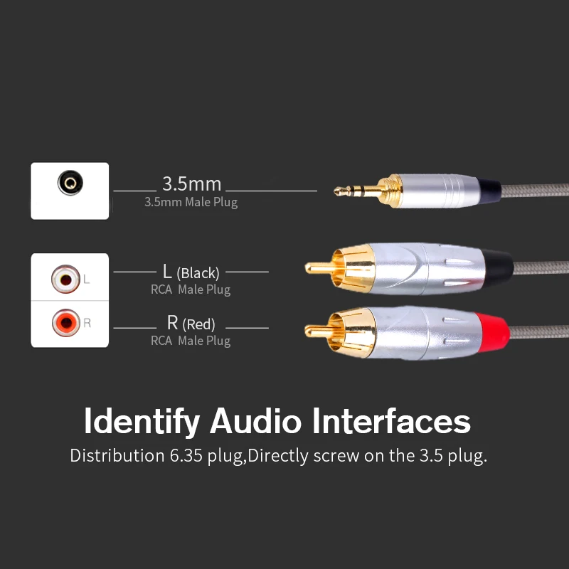 Soundking Многофункциональный RCA кабель от 2rca до 3 5/6 35 мм аудио rca 5 мм/6 разъем папа