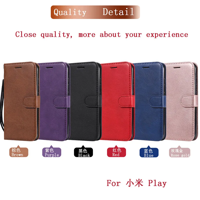 

for Xiaomi Mi Play Standard Edition M1901F9E /M1901F9T case for Xiaomi Lotus Mi Play M1901F9E Flip Phone Solid leather Cover bag