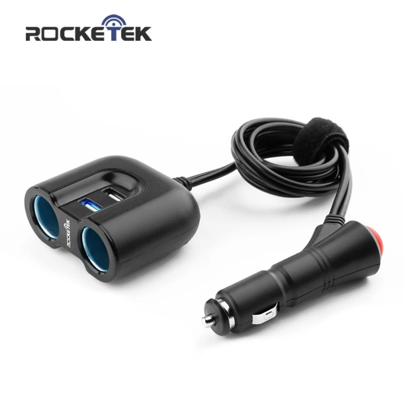 Rocketek USB متعدد المنافذ شاحن سيارة الذكية IC 2 USB 3.1A 2 مقبس ولاعة السجائر الهاتف محول اكسسوارات ل Xiaomi سيارة-شاحن