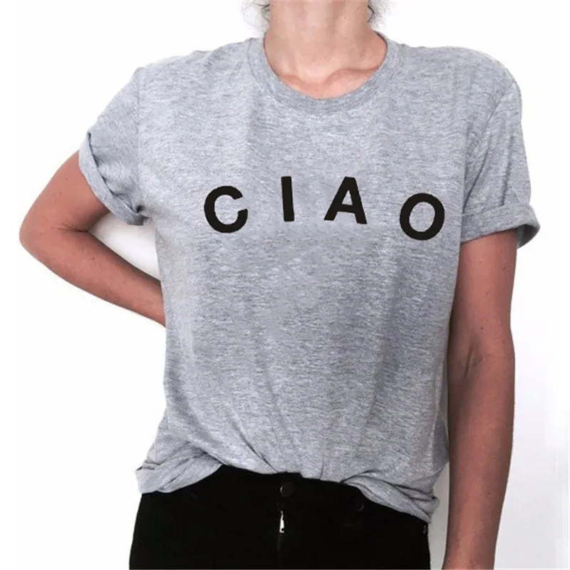 

WT0077 CIAO Italy Ladies T-shirt Fashion Women Casual Short Sleeve Summer Tee