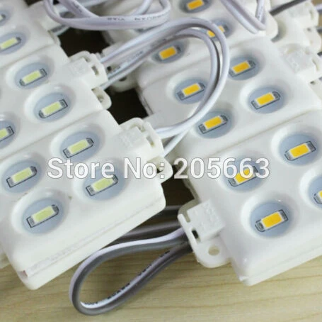 

free shipping SMD5630 5 colors selection 4 LEDs Injection Module waterproof IP65, DC12V, High lumens,Super Bright