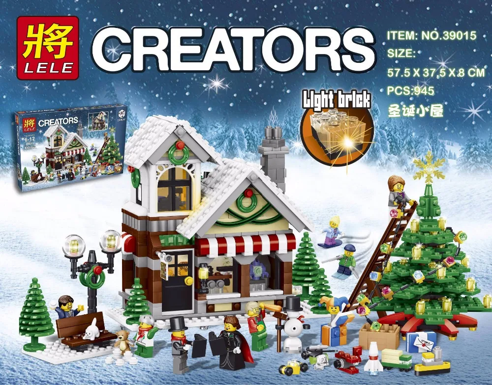 GirlS friends Series legoings 39015 Cinderella s Christmas hut Building Blocks Educational Brick font b Toy