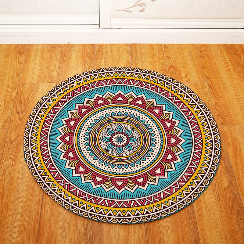 

Fashion Nordic Geometric Round Chair/Table Desk Mat Living Room Bedroom Area Rug Decorative Carpet 80cm Diameter