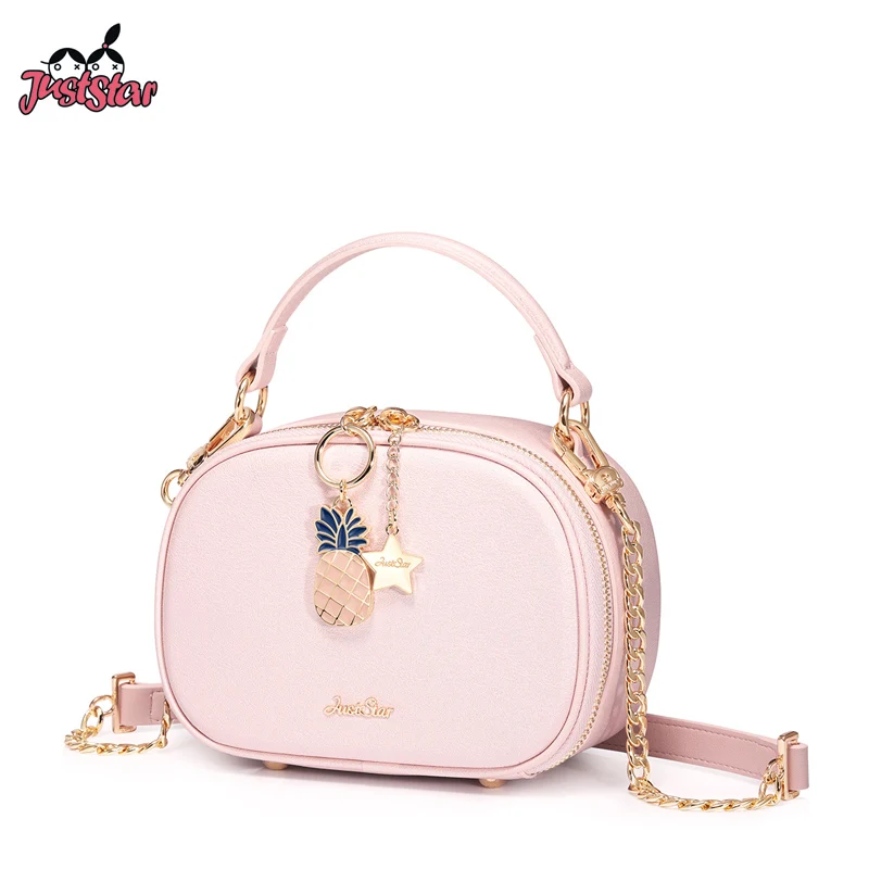 

JUST STAR Brand Women's PU Leather Handbags Ladies Fashion Fruit Tote Purse Female Boston Small Chains Crossbody Bags