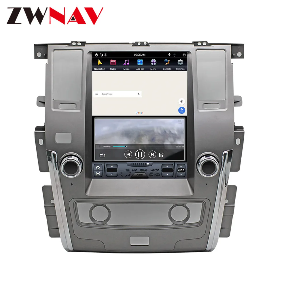 Clearance Android 9 4GB DSP Tesla style PX6 Car GPS Navigation For NISSAN PATROL 2010+ head unit multimedia player autoradio tape recorder 4