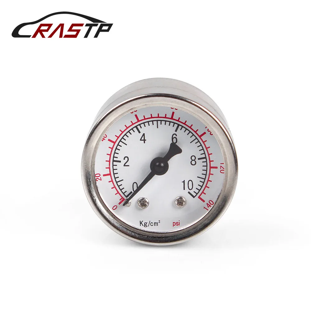 

RASTP - Billet Aluminum Case 1/8 NPT Thread Fuel Pressure Gauge Liquid 0-140PSI Oil Pressure Gauge Fuel Gauge RS-CAP012
