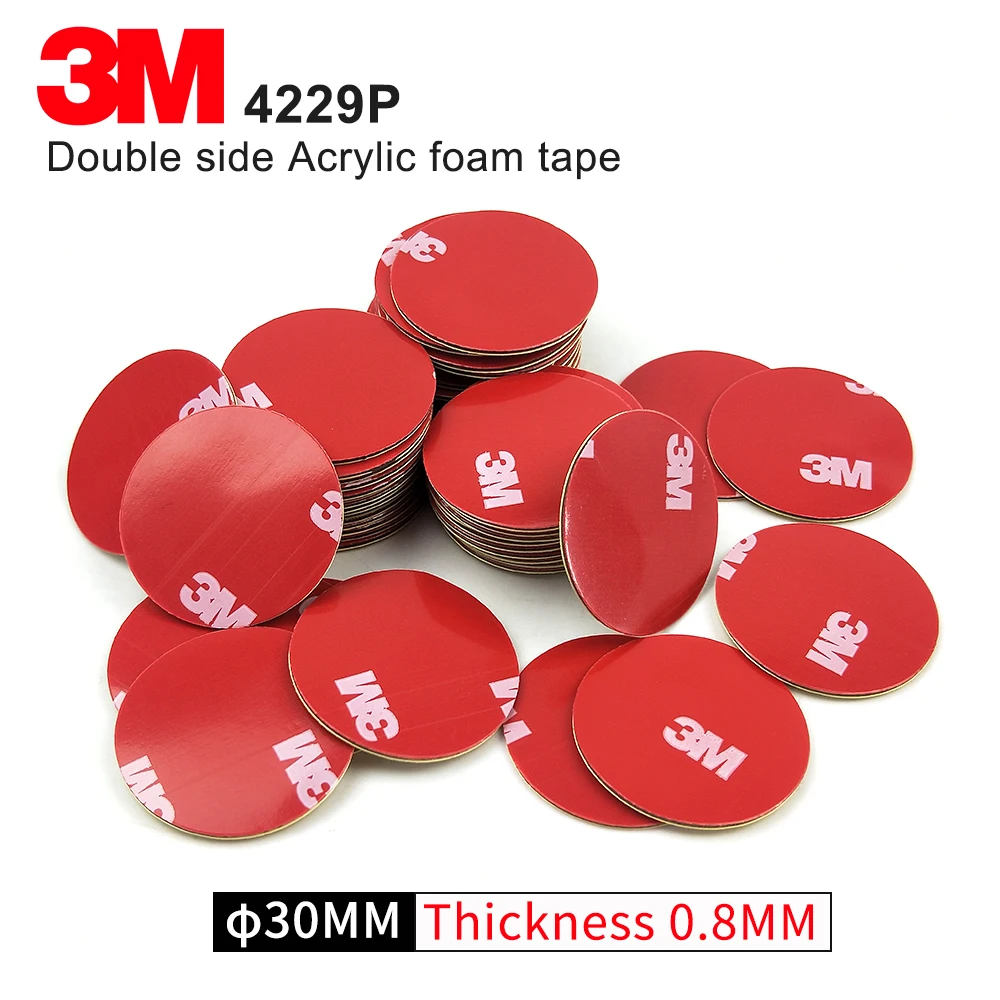 20Pcs 30mm circle die cut Gray 3M 4229P thickness 0.8mm Car Tape Double