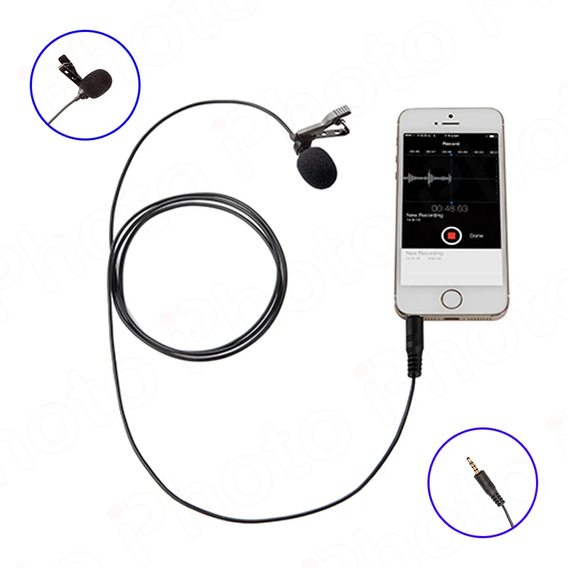 

BOYA BY-LM10 Smartphone Omnidirectional Clip-on Lavalier Microphone for iPhone 6 6s 5 5s 4 4s Plus ios Sumsang S6 S5 S4 Android