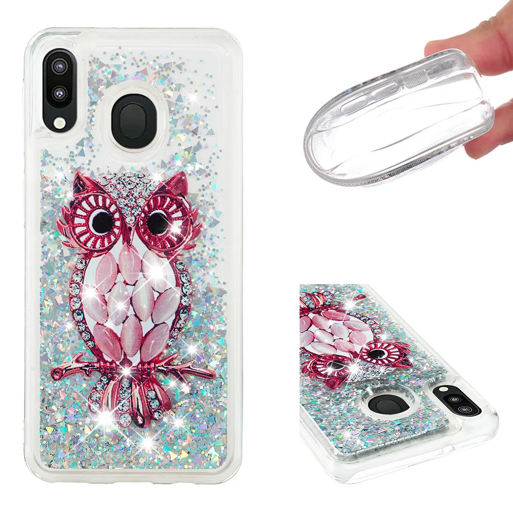 

Fashionable cartoon painting is suitable for Samsung Galaxy M20 dynamic quicksand anti - falling mobile phone shell