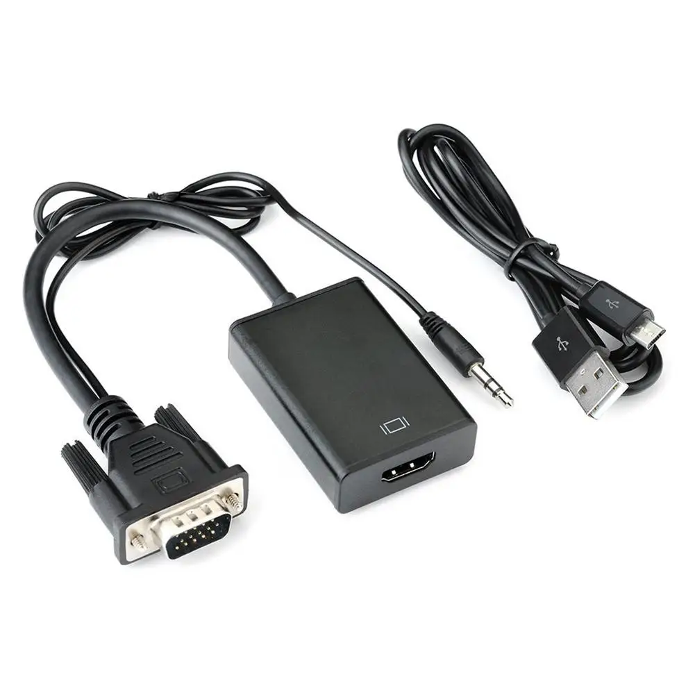 BEESCLOVER VGA к HDMI выход 1080 P HD аудио ТВ AV HDTV видео кабель конвертер адаптер работает с ПК, ноутбук, ТВ, ТВ-бокс r30