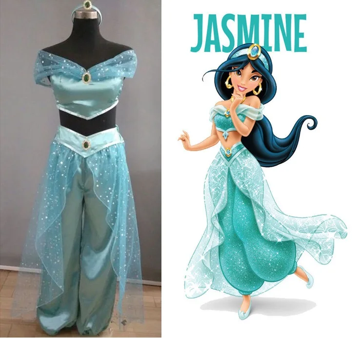 2017 Lamp of Aladdin Princess Jasmine Cosplay Costume Carnaval