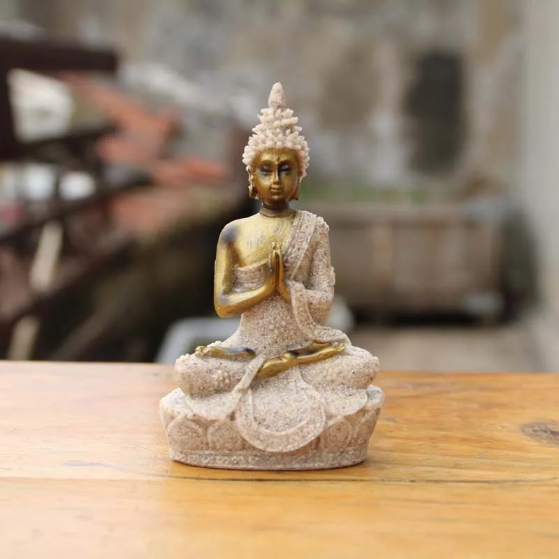 VILEAD 11 стиль природный песчаник статуя Будды таиландский Будда Статуэтка Индус фэншуй скульптура медитация миниатюрный домашний декор