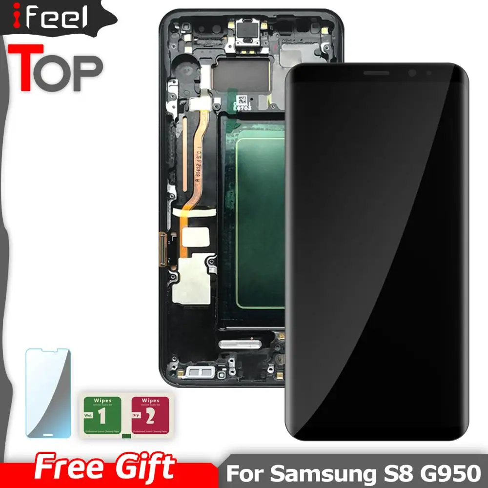ЖК дисплей Super AMOLED для Samsung Galaxy S8 G950 G950F G950FD G950U сенсорный экран с рамкой в сборе
