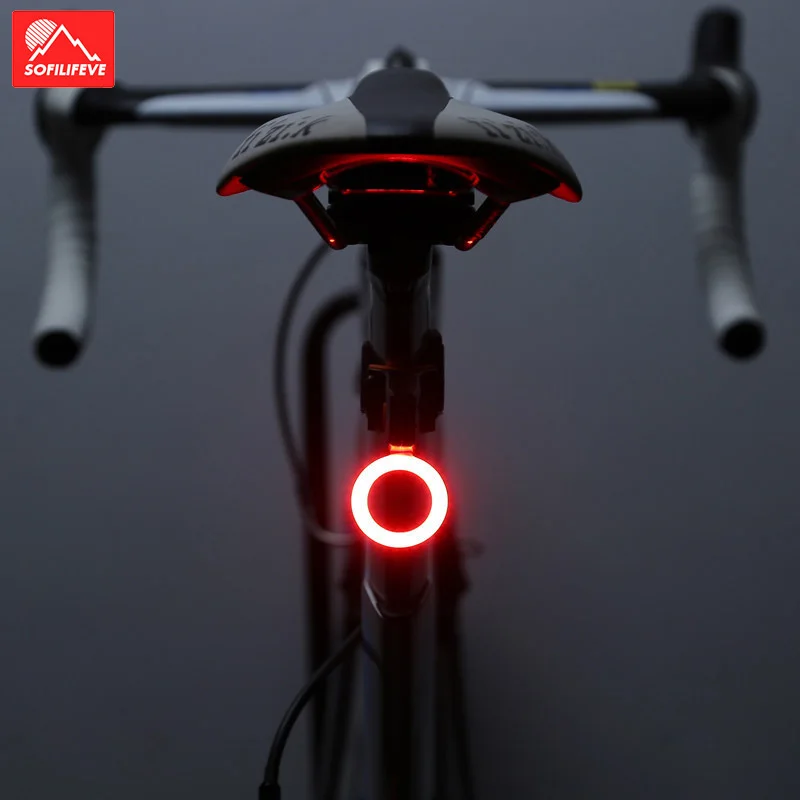 

Bike Bicycle Light 5 Modes USB Charge LED Warning Light For Mountain Bike Flash Lights Rear Tail Light Cycling Bike Accessories