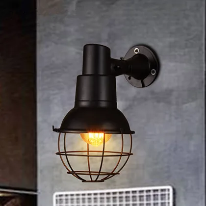 

Loft Industry Retro Restaurant Bar Iron Wall Lamp American Creative Corridor Stairs Village Cafe Wall Light