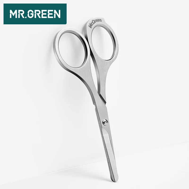 MR.GREEN Makeup Scissors Stainless Steel Beard Nose Hair Scissor Stainless Steel Face Hair Removal Tools Round Point Head nose hair scissors stainless steel scissors facial hair scissors hair scissors beauty scissors