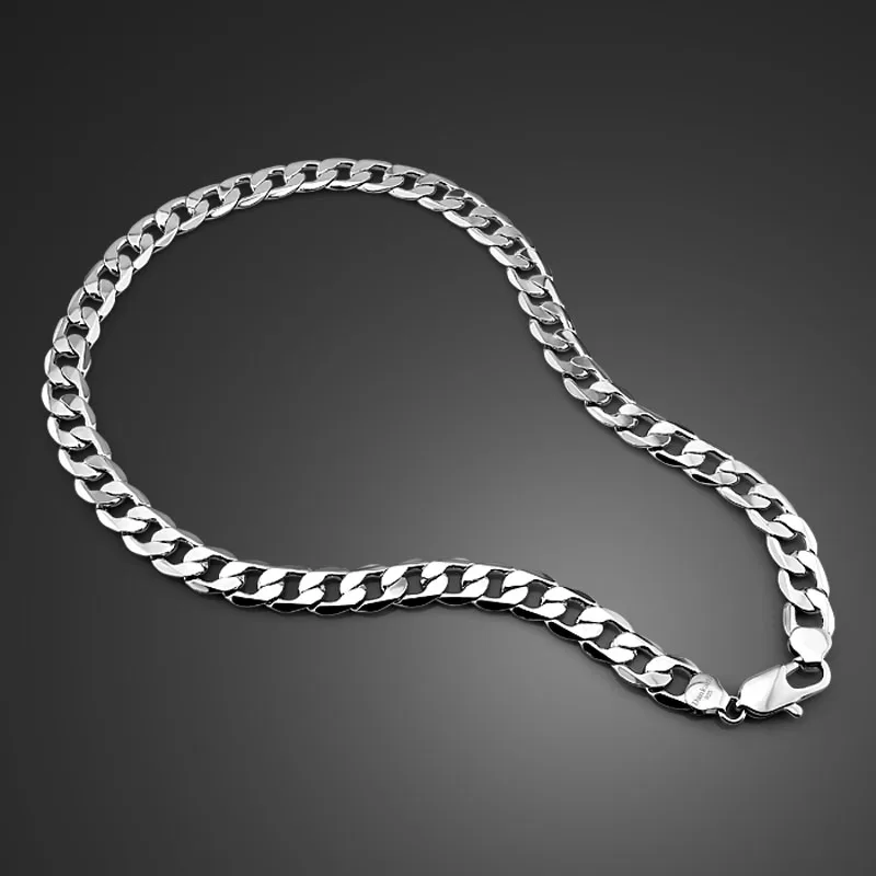 Fashion 925 sterling silver pendant necklace 100silver men 12 mm 66cm male wide necklace