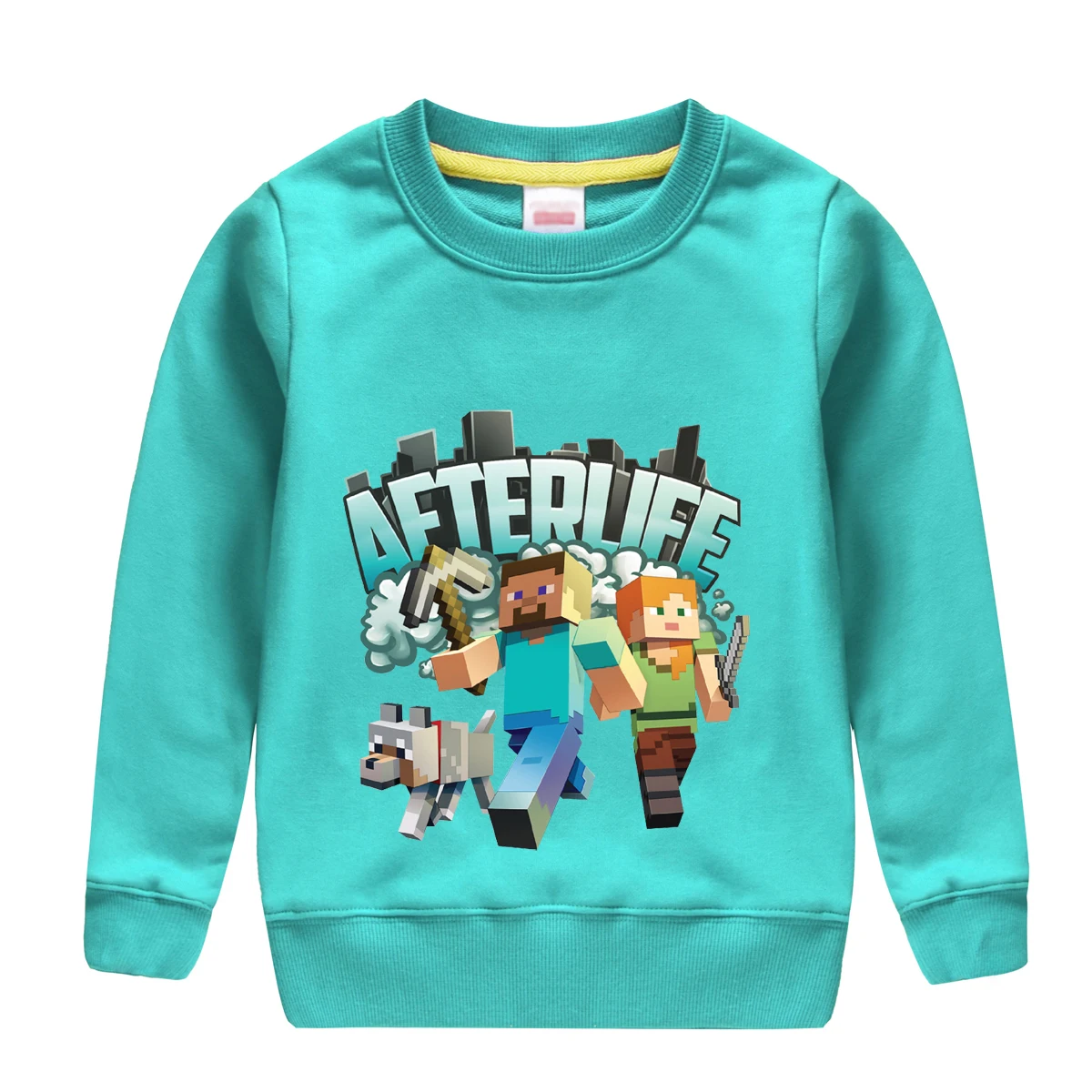 

2018 Fashion style "afterlife "of title with funny robot pattern cotton sweatshirt baby boys clothes warm outwear for kids