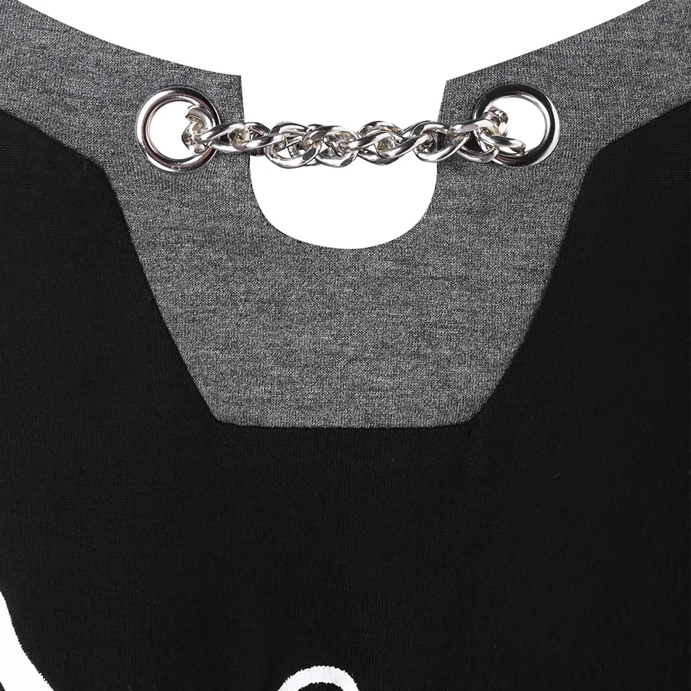VESTLINDA Plus Size 5XL Summer Women Cami Spaghetti Strap Print Graphic Top Chains Embellished Strappy Tank Top Big Size Clothes 10