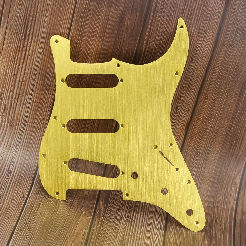 FLEOR Gold Metal Pickguard 11 Hole электрогитара Strat Pickguard царапина пластина SSS с винтами для гитарных частей