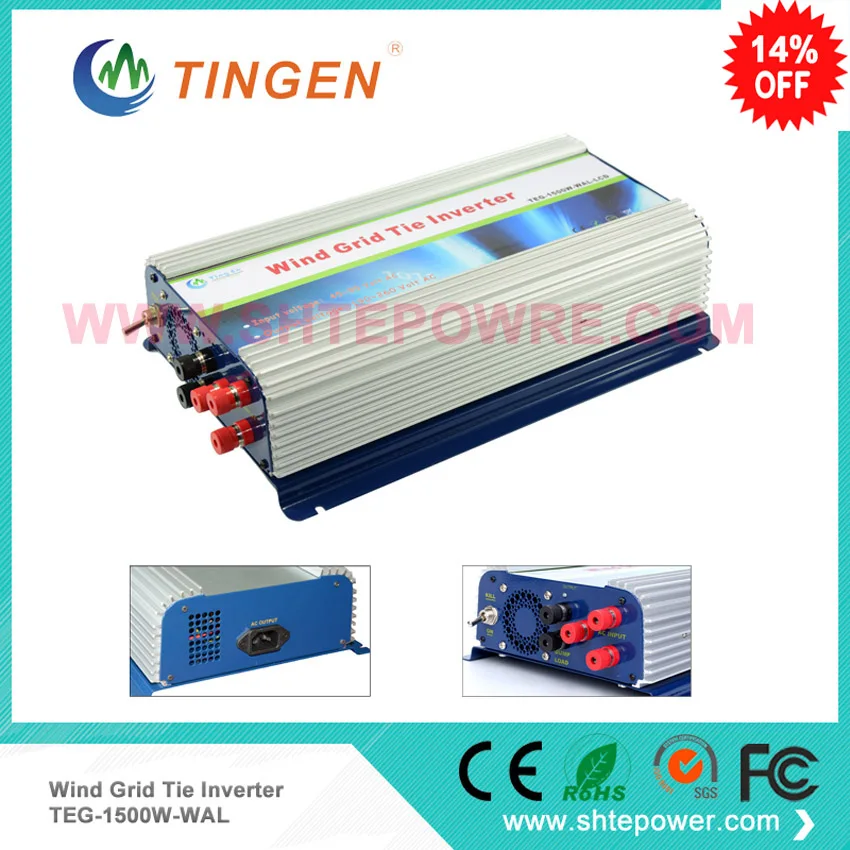 

Windmill turbine 1500w 1.5kw grid tie inverter 3 phase ac input 45-90v dump load controller function ac output