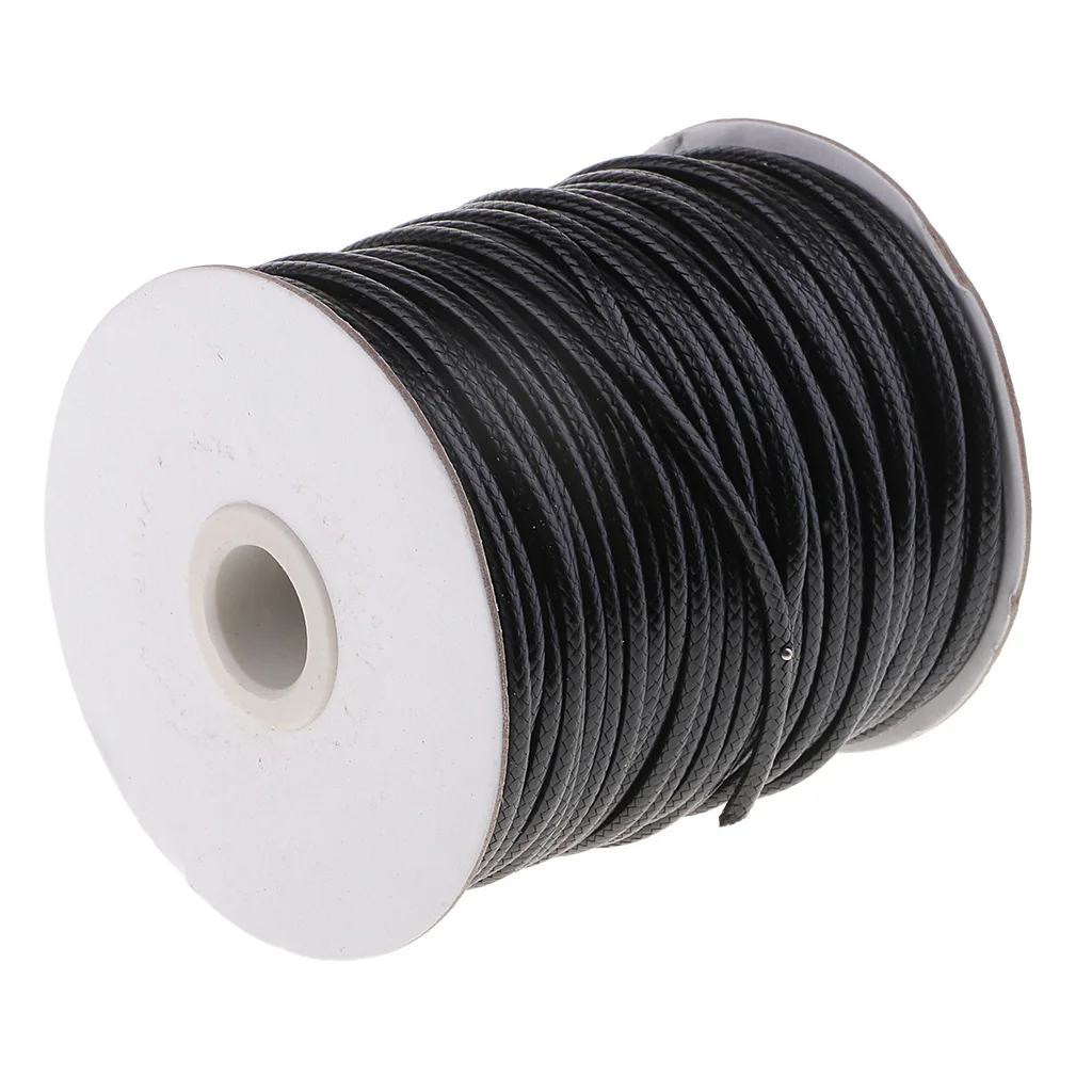 49 Yards/Roll Waxed Cotton Cord DIY Necklace Bracelet Jewelry Beading Making String 3mm 4mm Round Leather Sewing Thread