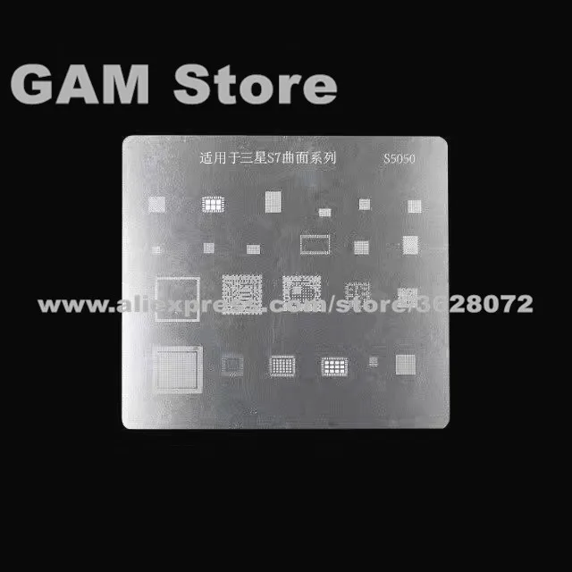 

For Samsung S7 Edge S7+ BGA Stencil CPU RAM eMMC Power wifi Touch IC Reballing Pin BGA Direct Heating Template S5050
