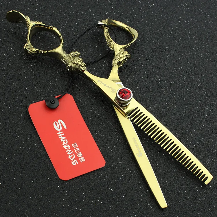 Волос Salon Professional золото ножницы 6 дюймов личности двойной кран стрижка укладки волос для укладки волос набор инструментов