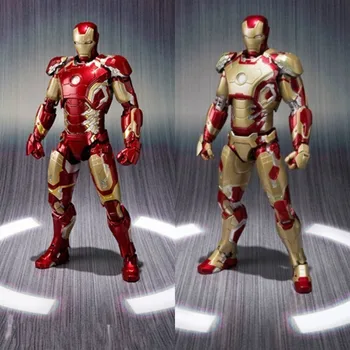 

Hot Sale The Avengers SHF Ironman MK42$ MK43 Red And Golden Ironman Figure Action Toys Collection Dolls For Birthdays Gifts 16CM